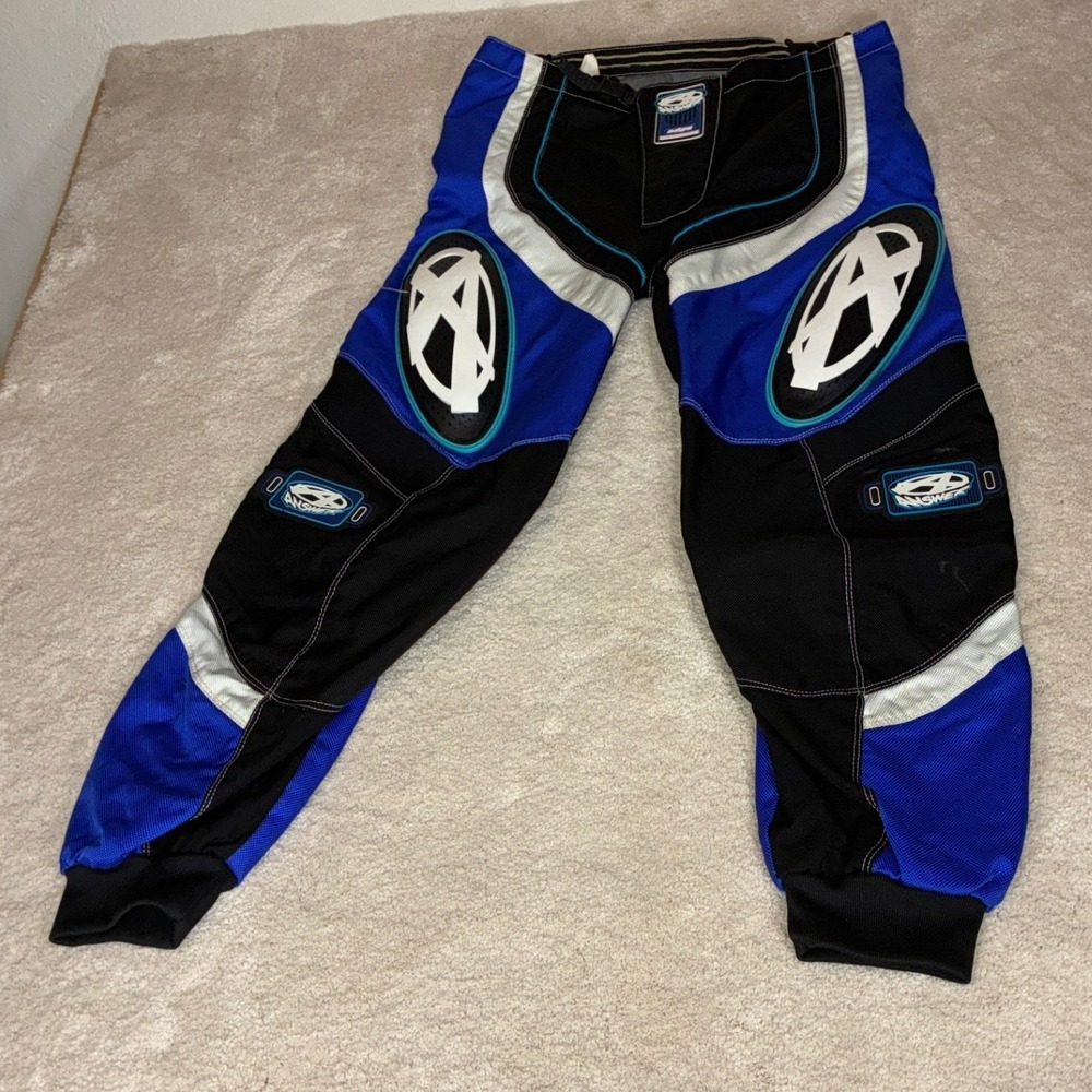Answer Blue Motocross Racing Pants - 28 - Vintage Y2K Padded Gear Moto BMX